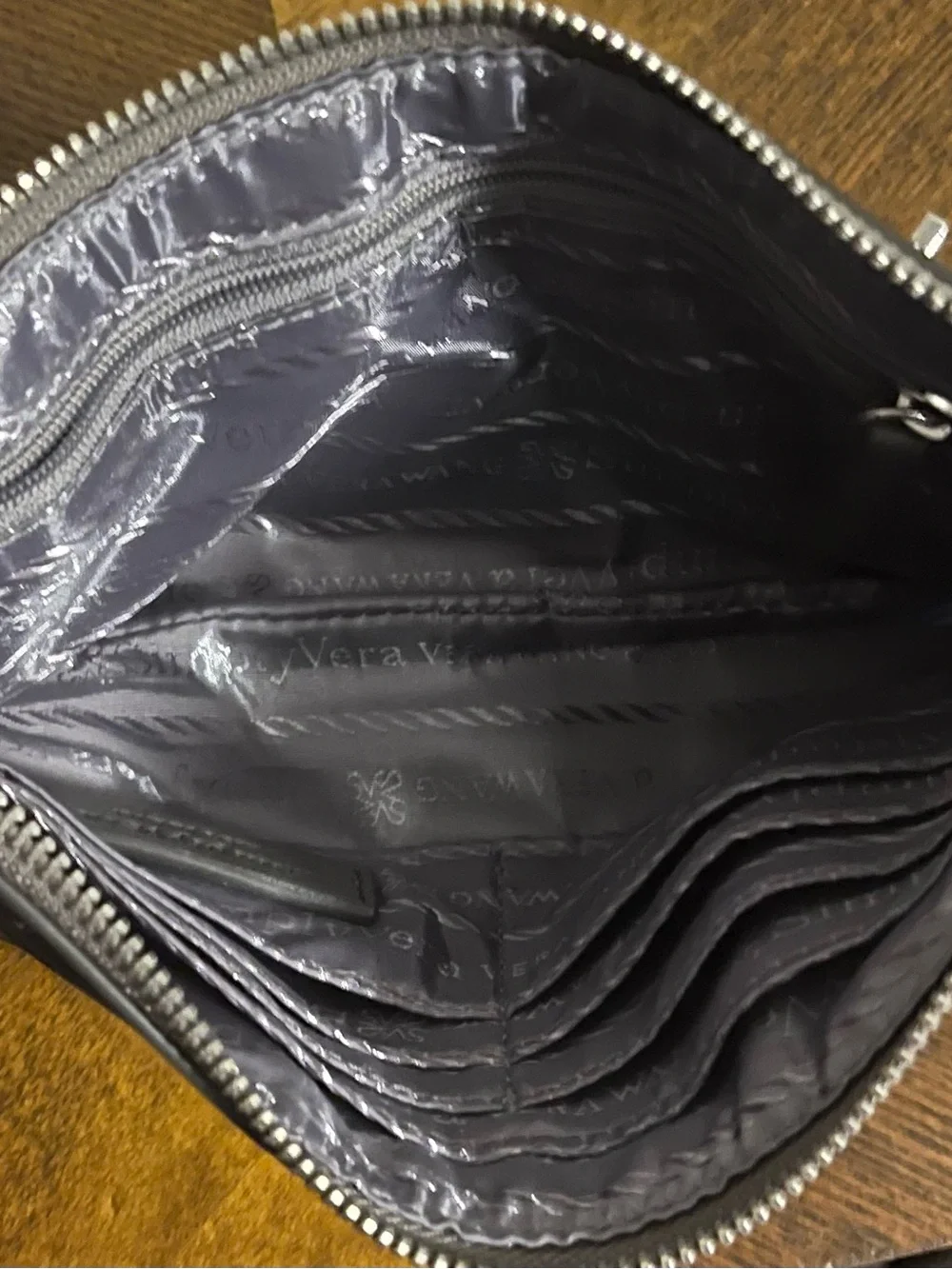 Simply Vera Gray Wristlet Clutch with Textured Pattern